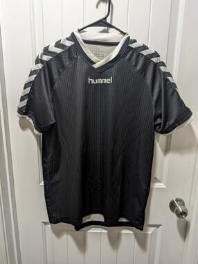 HUMMEL HANDBALL JERSEY Handball Black Athletic T-shirt Short Sleeve Top Men's L